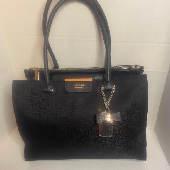 GUESS Ryann Black Large Satchel  Handbag - Picture 1 of 8